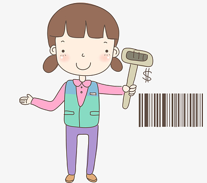 卡通超市收银员免抠图