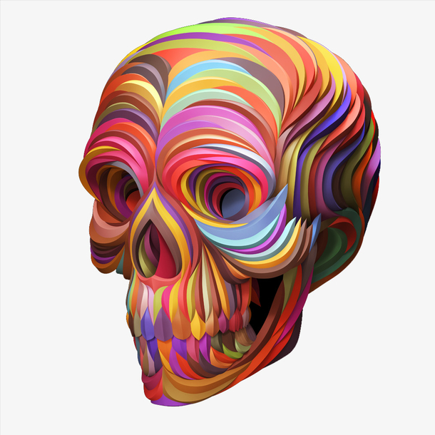 彩色骷髅头