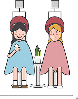 手绘卡通女孩做头发