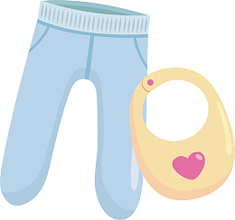 蓝色裤子围兜卡通可爱婴儿用品设
