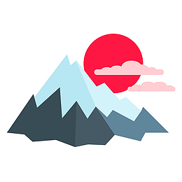 彩色创意山峰风景元素