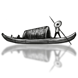 一叶孤舟划船人物装饰图