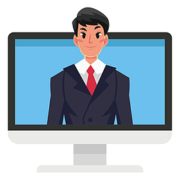 扁平化招聘人员插画