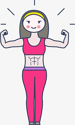 微笑卡通强壮女人