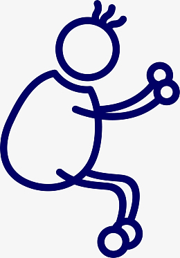 蓝色线条跳远小人