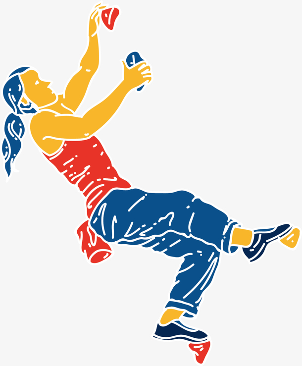 水彩登山攀岩女孩