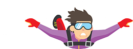 紫衣立体跳伞男孩