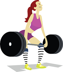 奋力举起杠铃的女人