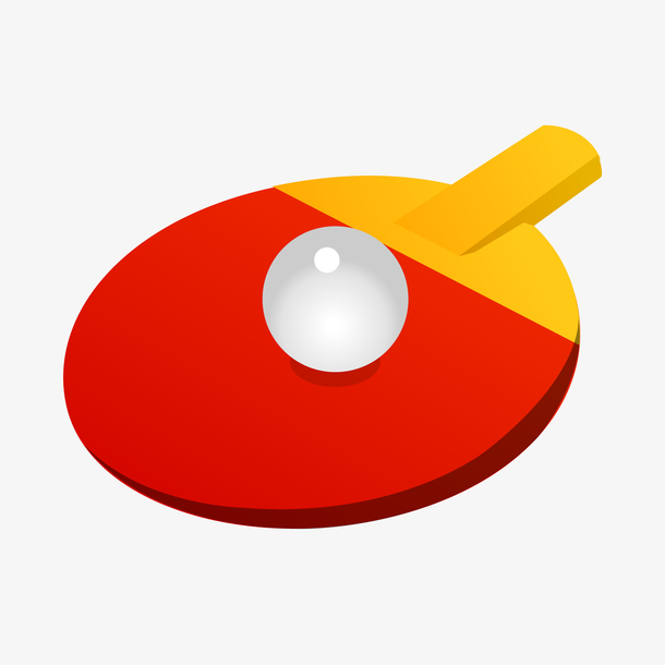 卡通乒乓球拍设计矢量图