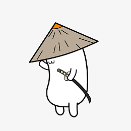 卡通手绘可爱小猫侠客