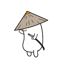 卡通手绘可爱小猫侠客