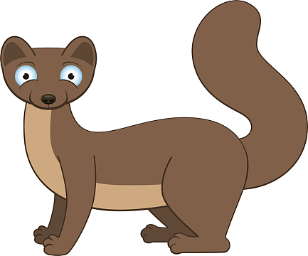 矢量卡通黄鼠狼