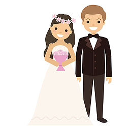 一对夫妻的结婚照