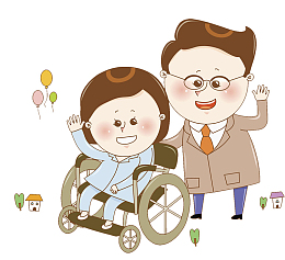 卡通插图热心帮助受伤女孩