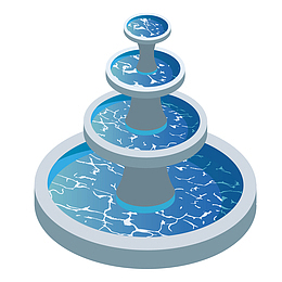 卡通喷泉矢量图