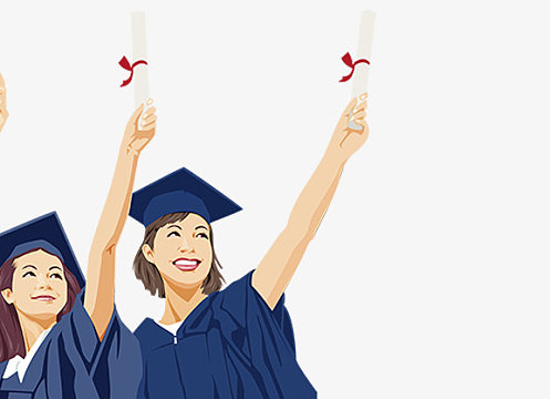 卡通毕业女生矢量素材图(2545x3817)png欢乐表情卡通毕业女生矢量素材