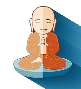 卡通僧侣打坐插图