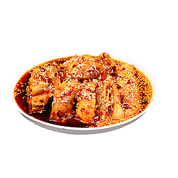 产品实物芝麻麻辣鸡块