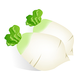 白色卡通蔬菜萝卜