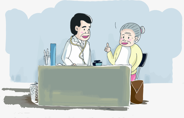 手绘插图医院专家门诊素材免费下载_觅元素
