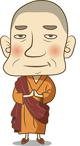 卡通高僧人物插图
