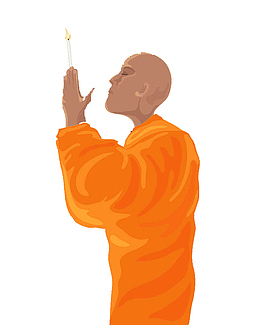 矢量高僧膜拜插图