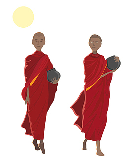 矢量僧人插图