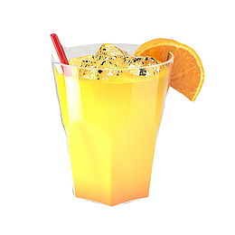 一杯黄色橙子玻璃杯水果酒