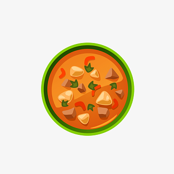 卡通手绘咖喱酱汤素材