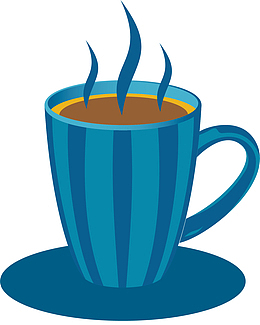 冒着热气的卡通奶茶