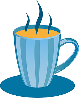 冒着热气的卡通奶茶