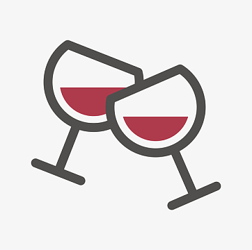 手绘卡通红酒杯碰杯