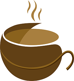 冒着热气的卡通奶茶