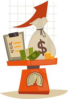 矢量手绘上升数据