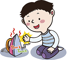 危险动作卡通可爱插图跪在地上的