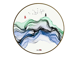 中国风水墨山水装饰画