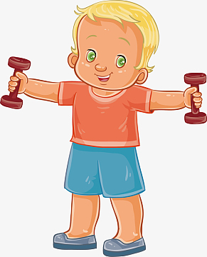 举哑铃的男孩