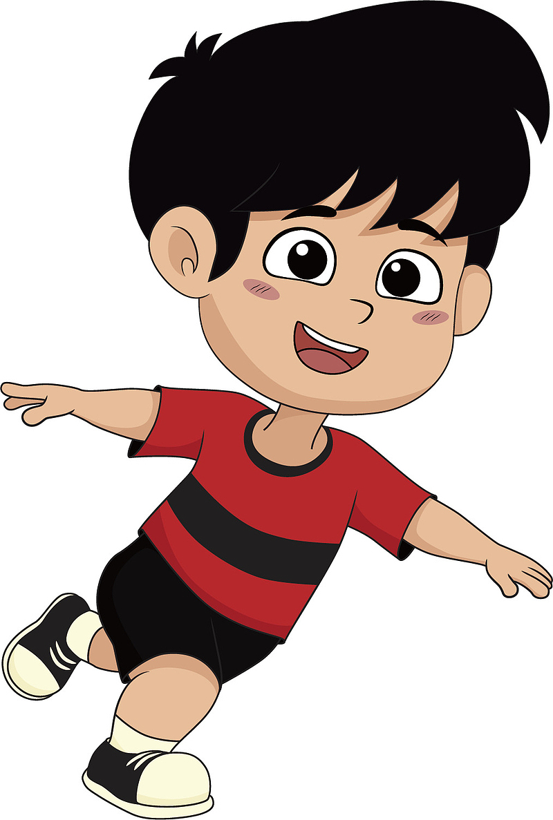矢量图开心的小男孩
