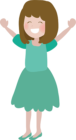 卡通小女孩人物矢量素材
