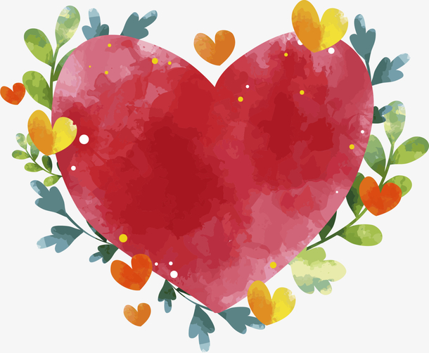 情人节手绘红色爱心