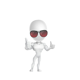 带着墨镜双手点赞的立体小人素材