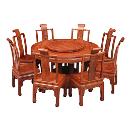 实物中式红木家具餐桌餐椅