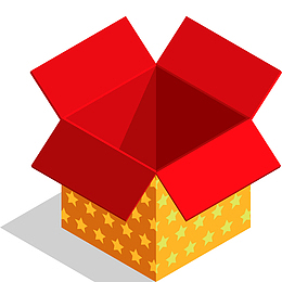 星星图案礼盒矢量插画