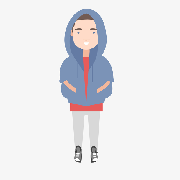 卡通穿连帽衫的人物设计