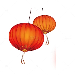 漂浮的大红灯笼图