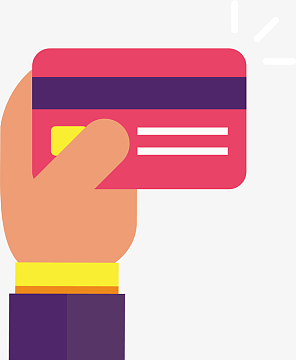 手拿信用卡刷卡购物