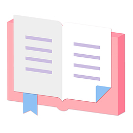 一本手绘的打开的书