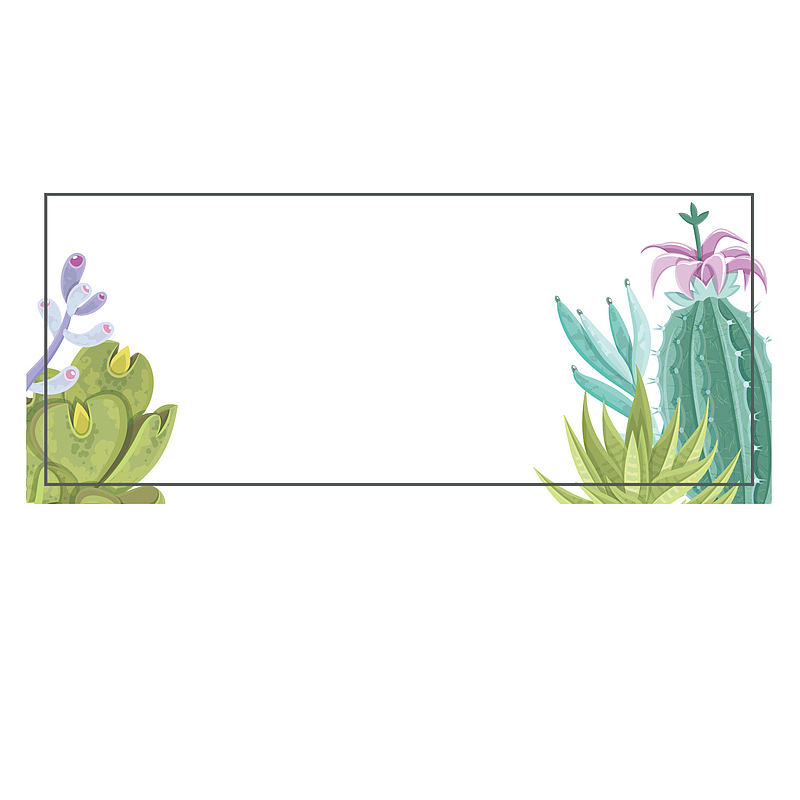 简约植物矢量边框