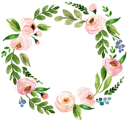 水彩花环装饰免抠图
