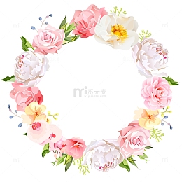 花卉花环手绘插画